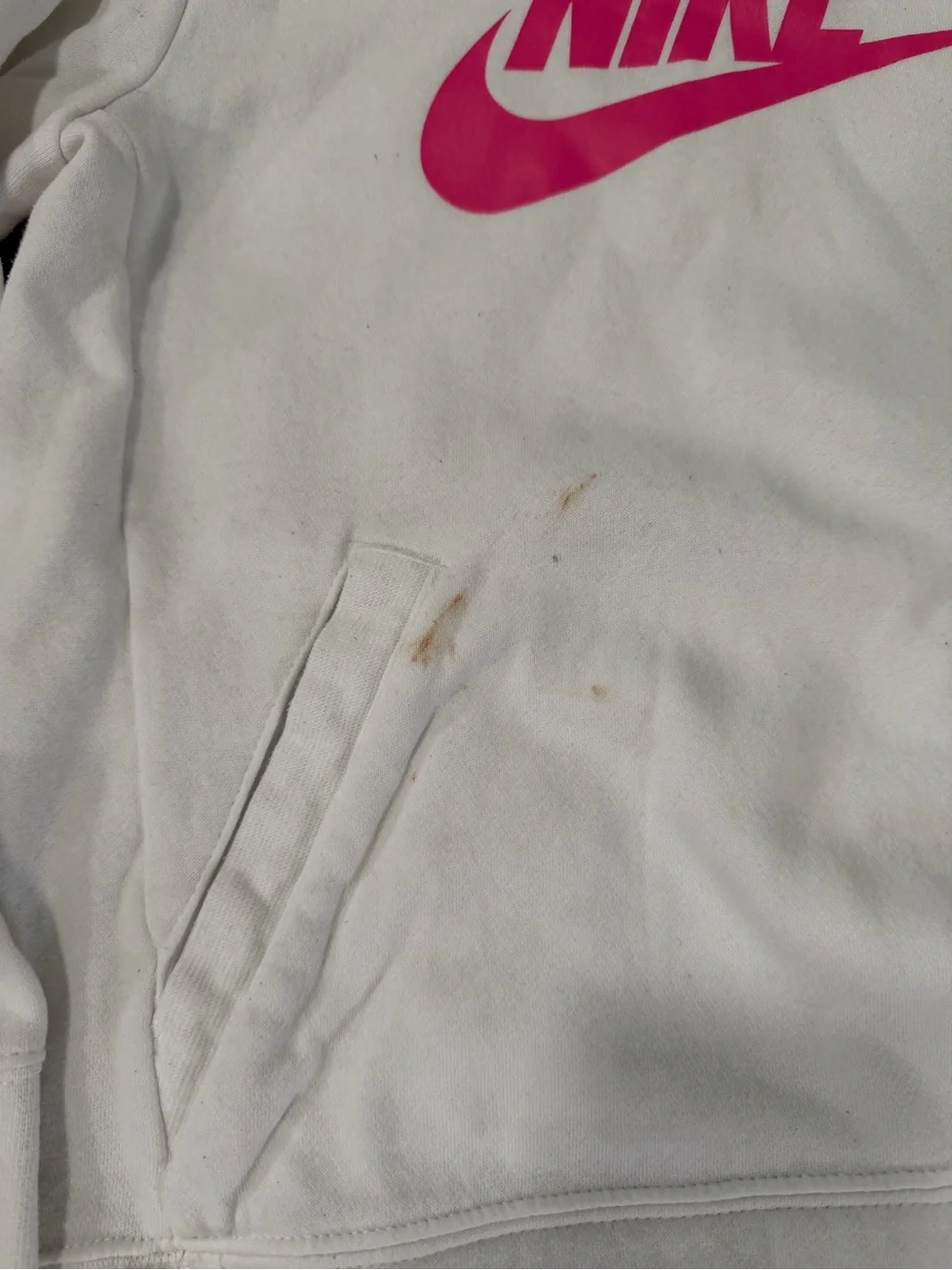 Nike White Hoodie with Pink Swoosh & Navy Camo Gold-Logo Sweatshirt Set